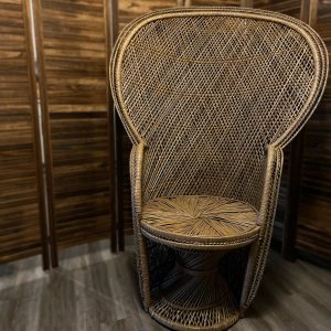 Vintage peacock chair rental in Wisconsin and Illinois