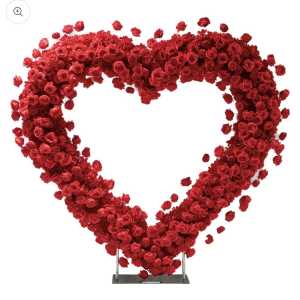 Red Rose Heart Arch Rental