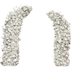 “Juliette” White Floral Curved Arch Duo Rental